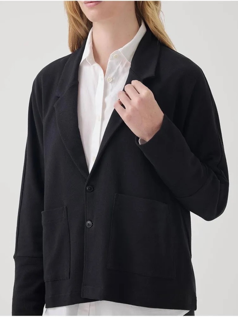 Pact Airplane Relaxed Blazer Organic Cotton Black XL